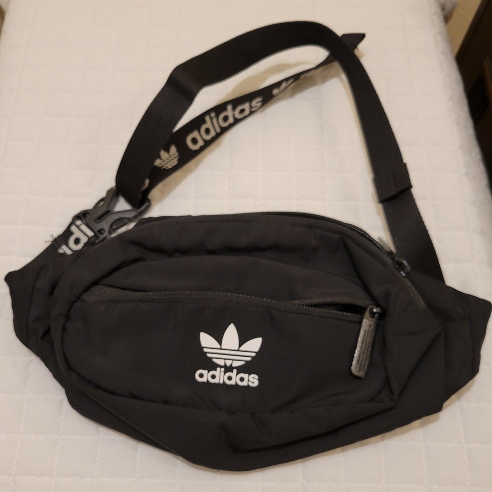 Adidas Originals National Black Waist Bag Trefoil Logo Fanny Pack Athletic Sport